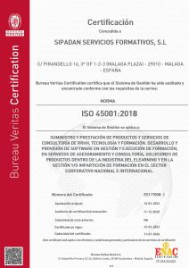 Certificación de Seguridad ISO 45001